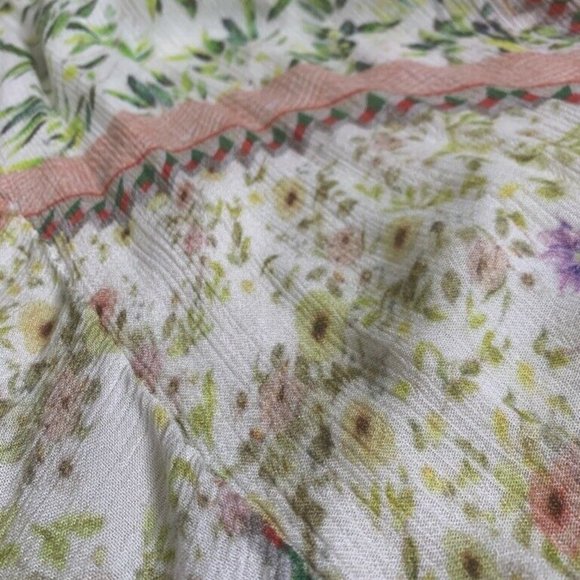Bl-nk Anthropologie Cardigan Green Pink Open Front - Picture 5 of 7